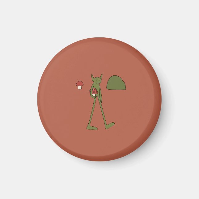 Long Legged Forest Goblin with Red Mushroom Magnet (Front)
