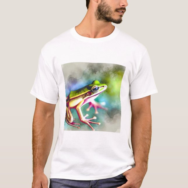 Long legged frog 100924AREF149 - Watercolor T-Shirt (Front)