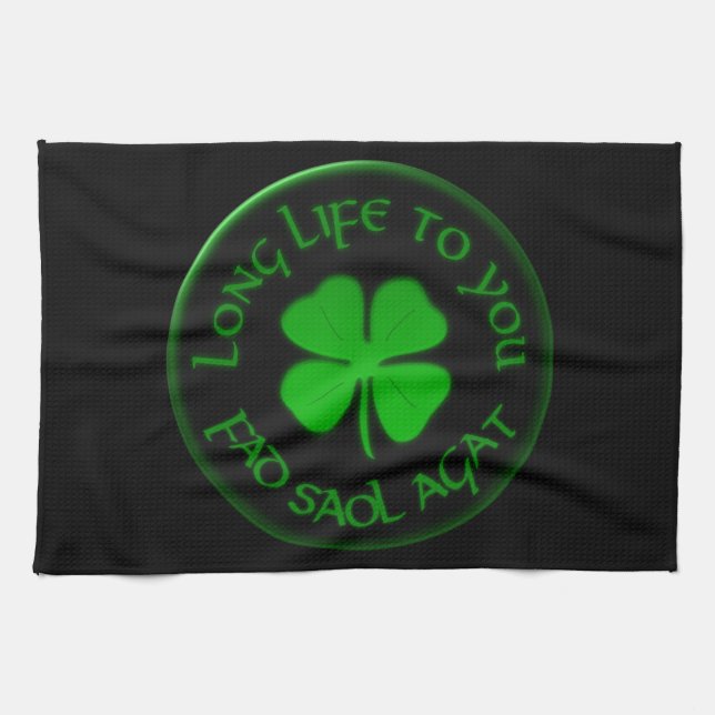 Long Life To You Irish Saying Tea Towel (Horizontal)