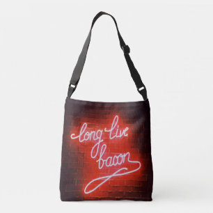 Long Live Bacon Neon Sign, Bacon lover Crossbody Bag