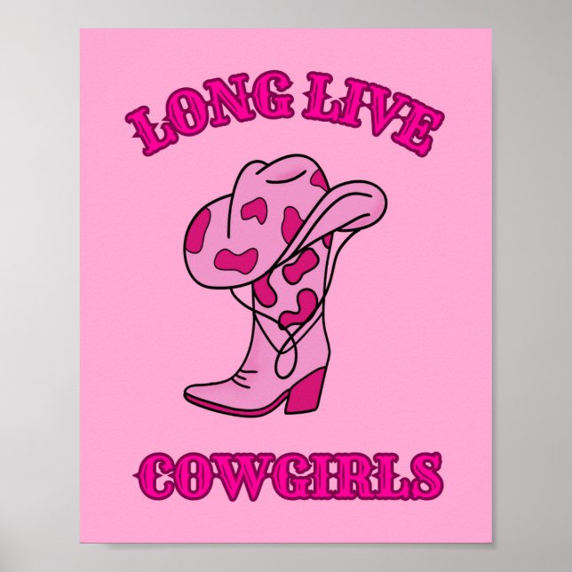 Long Live Cowgirls Pink Preppy Poster (Front)