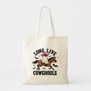 Long Live Ghouls Spooky Halloween Ghost Cowboy Tote Bag