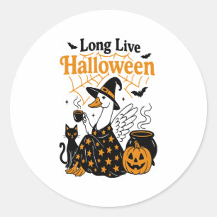 Long Live Halloween Goose Witch Classic Round Sticker