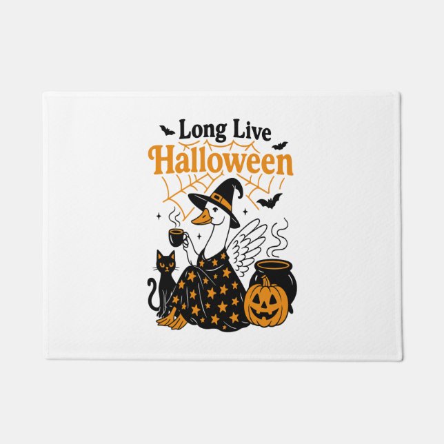Long Live Halloween Goose Witch Doormat (Front)