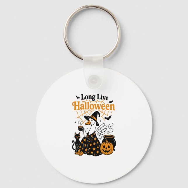 Long Live Halloween Goose Witch Key Ring (Front)