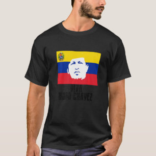 Long Live Hugo Chávez  Face On Flag T-Shirt