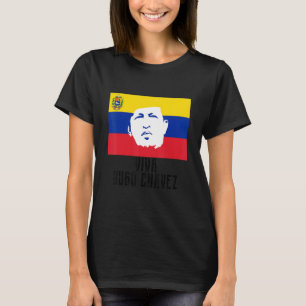 Long Live Hugo Chávez Face On Flag T-Shirt