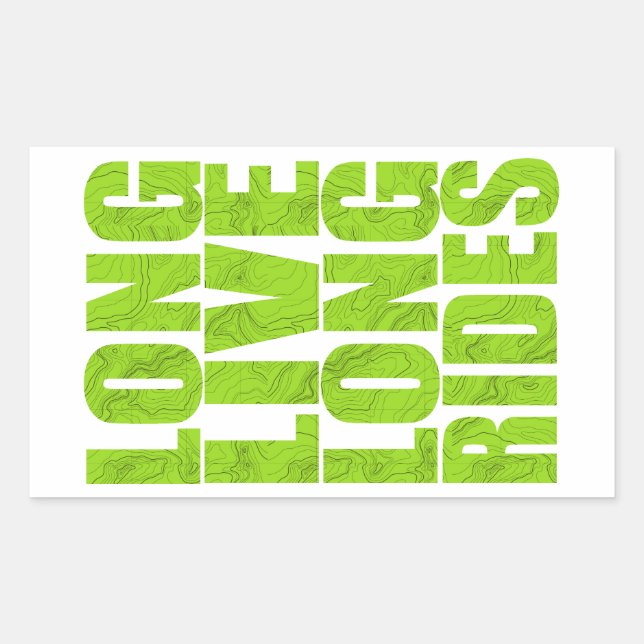 Long Live Long Rides (Topo) Rectangular Sticker (Front)