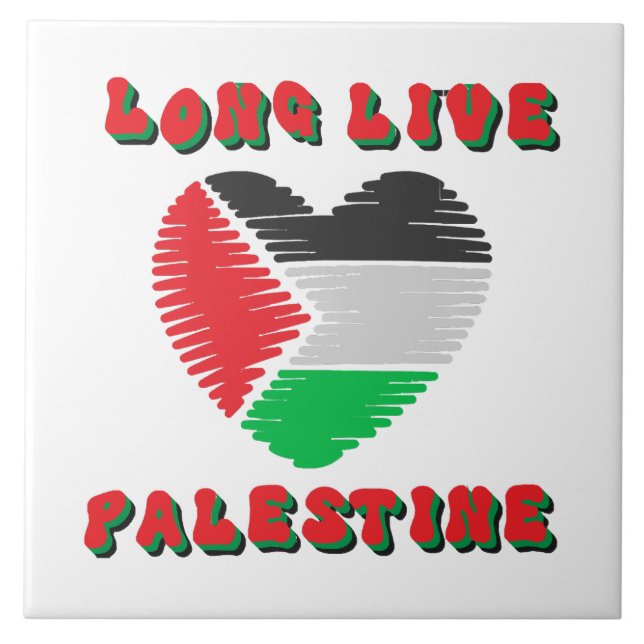 Long Live Palestine Ceramic Tile (Front)