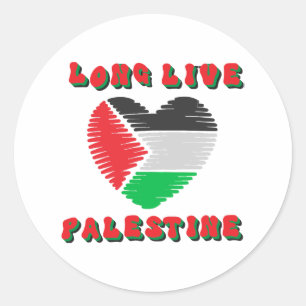 Long Live Palestine Classic Round Sticker