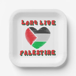 Long Live Palestine Paper Plate