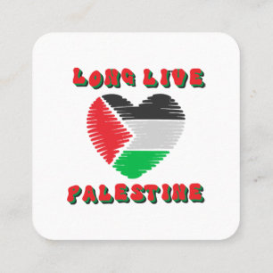 Long Live Palestine Square Business Card