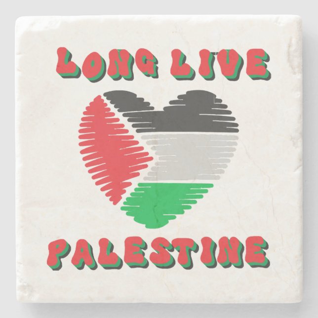 Long Live Palestine Stone Coaster (Front)