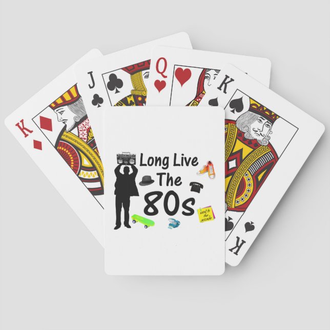 Long Live The 80s Culture Playing Cards (Back)