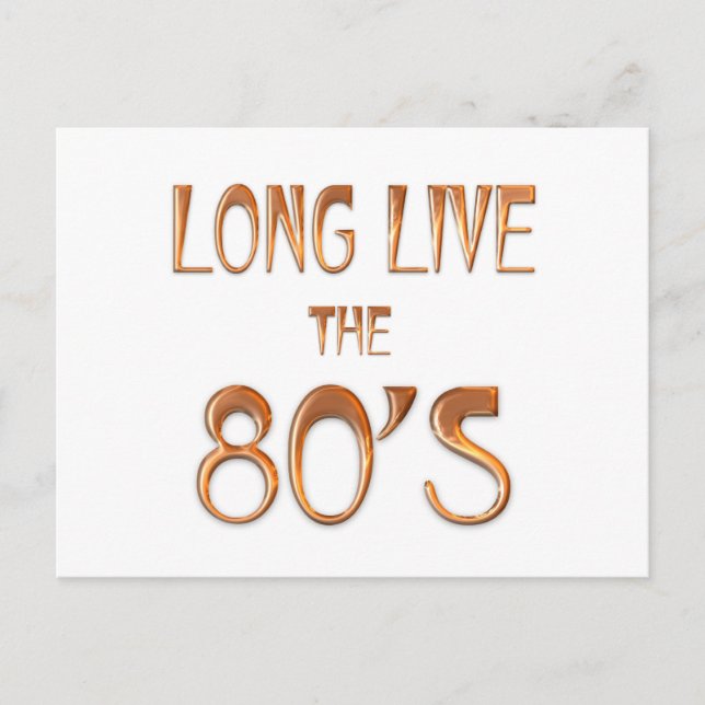 Long Live the 80s Postcard (Front)
