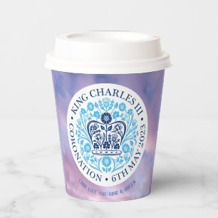 Long Live The King & Queen - Coronation. Editable. Paper Cups