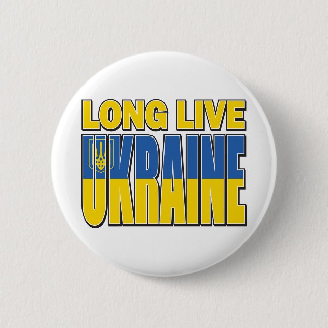 LONG-LIVE-UKRAINE 6 CM ROUND BADGE (Front)