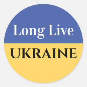 Long Live UKRAINE, Your Message Classic Round Stic Sticker