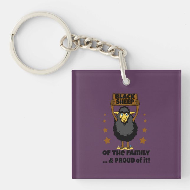 Long Lost Lamb: Black Sheep of the Family Key Ring (Front)