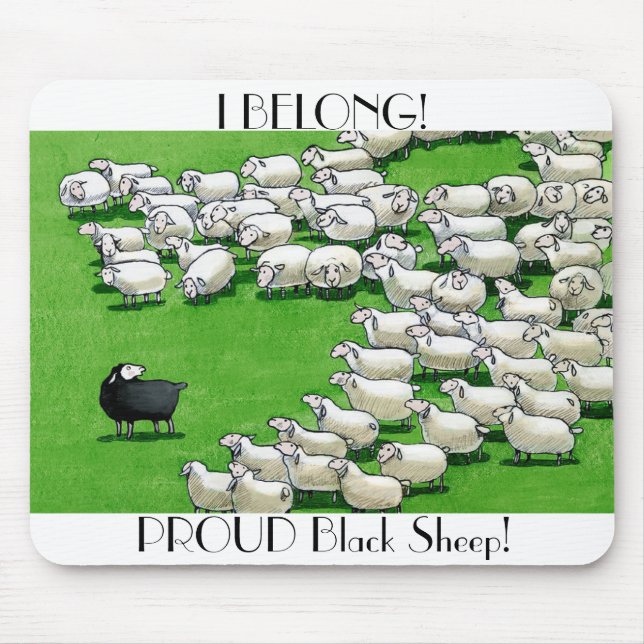 Long Lost Lamb: PROUD Black Sheep Mousepad (Front)