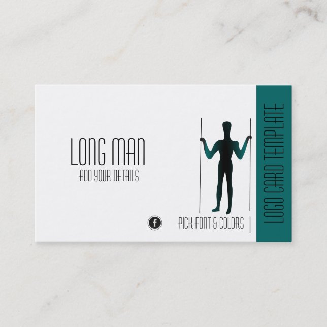 Long Man Giant Geoglyph Symbol Logo Business Card (Front)