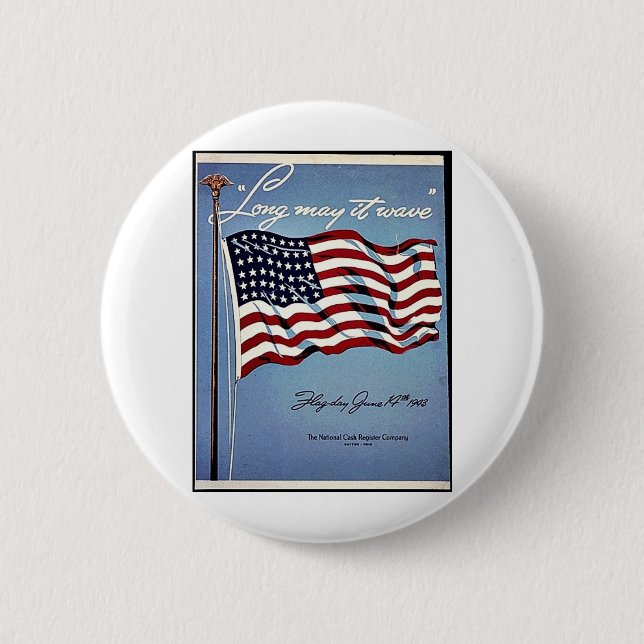Long May It Wave 6 Cm Round Badge (Front)