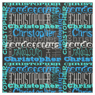 Long Name Custom Modern Collage Kids/Boys Fabric