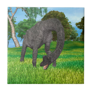 Long Neck Dinosaur Jungle Adventure Ceramic Tile
