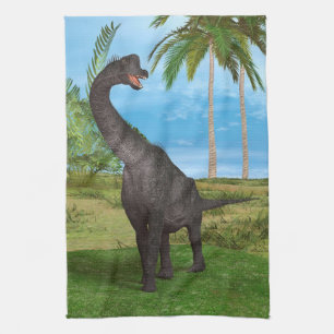 Long Neck Dinosaur Jungle Adventure Tea Towel