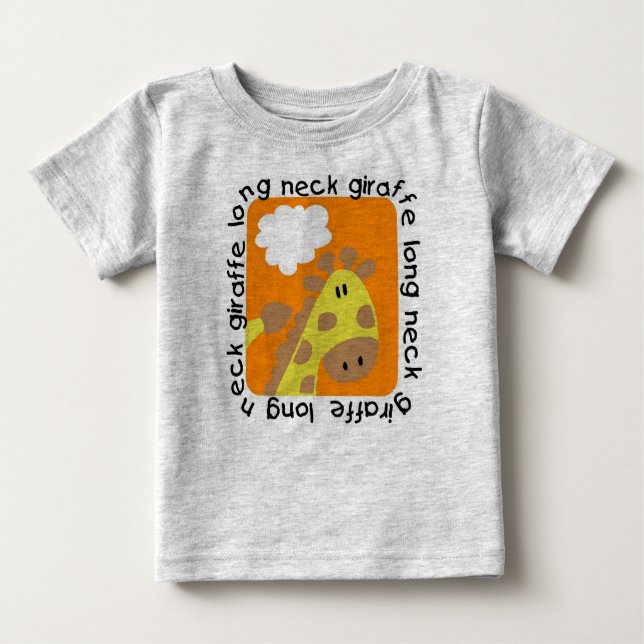Long Neck Giraffe Baby Football Bodysuit (Front)