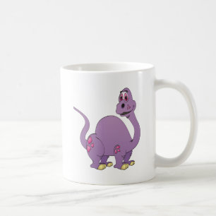Long Neck Purple Dinosaur Cartoon Coffee Mug