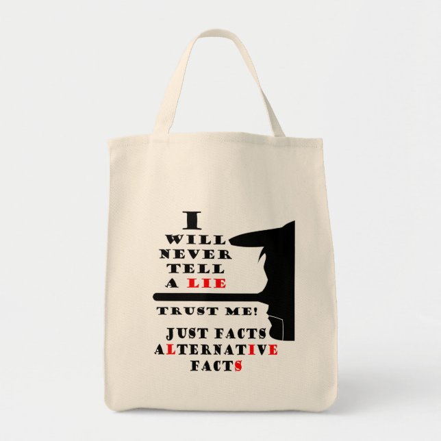 Long Nose Alternative Facts Grocery Tote Bag (Front)