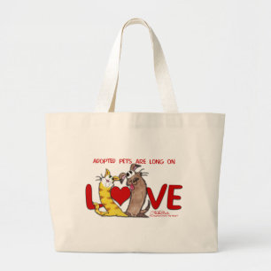 Long on Love-Cat and Dog Large Tote Bag