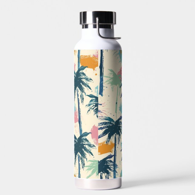 Long Palm Leaf Ceramic Thermos Water Bottle (Left)