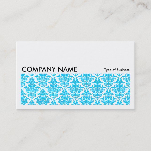 Long Picture 0122 - Sky Blue Damask Pattern Business Card (Front)