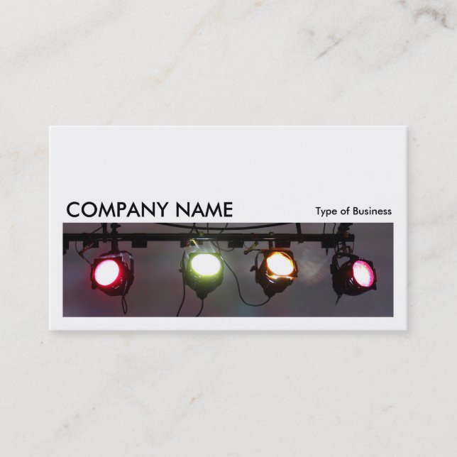 Long Picture 0185 - Theatre Spot Lights Business Card (Front)