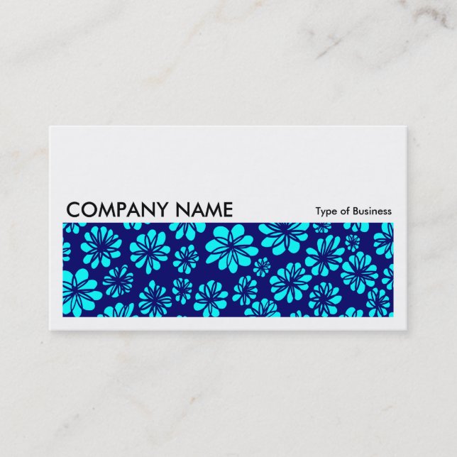 Long Picture 062 - Shades of Blue Floral Business Card (Front)