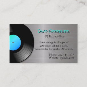 Long Playing Record Metallic Look DJ Calling Card