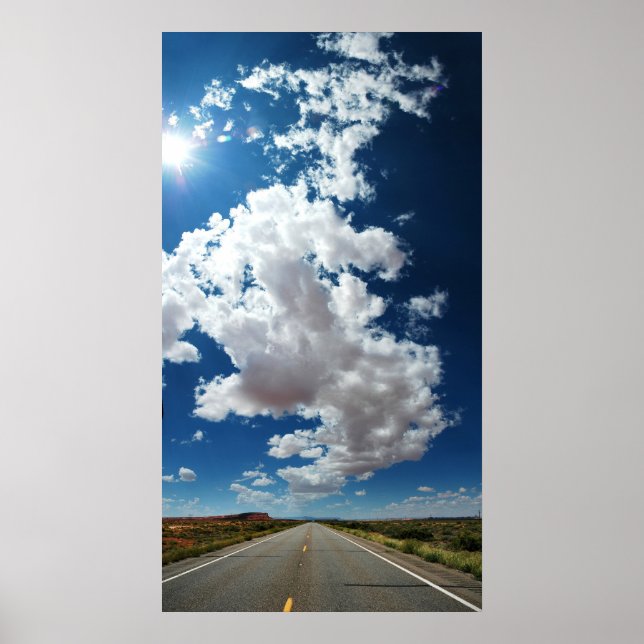 Long road, Long clouds Poster (Front)