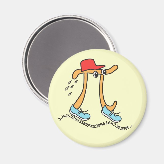 Long Running Pi - Funny Pi Guy Magnet (Front/Back)
