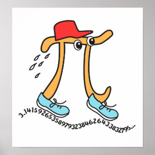 Long Running Pi Symbol © Funny Pi Guy Poster