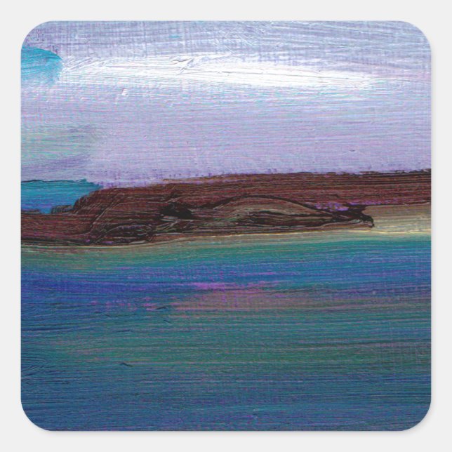 Long Sands Sea View Square Sticker (Front)