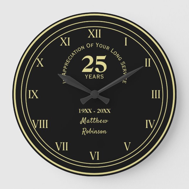 Long Service Appreciation Personalised Large Clock (Front)