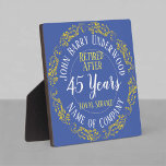 Long Service Award or Retirement Plaque<br><div class="desc">Recognition of Long Service or Retirement. Customise with name,  company or organisation,  and number of years service.</div>