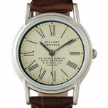 Long Service Award Watch<br><div class="desc">A watch that is designed as a gift for recognizing long service and loyal service from an employee. Add the name of the recipient,  number or years served,  and also the company or organization. Parchment style background.</div>
