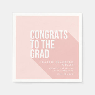LONG SHADOW CONGRATS TO THE GRAD blush Napkin