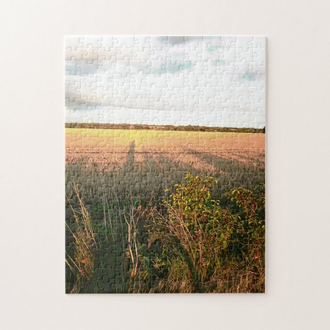 long shadows and autumn colours of rural landscape jigsaw puzzle (Vertical)