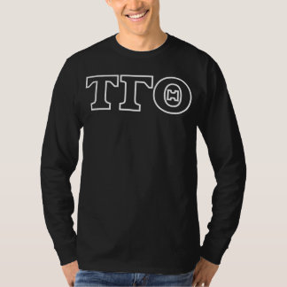 Long Sleeve Letters Shirt - Black w/ White Outline