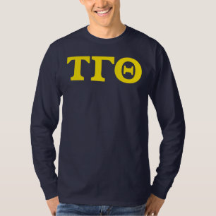 Long Sleeve Letters Shirt - Navy w/ Yellow Block