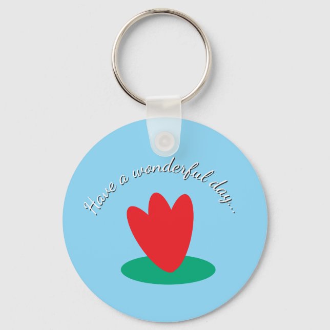  long sleeve T-Shirt with flower on a pond Key Ring (Front)